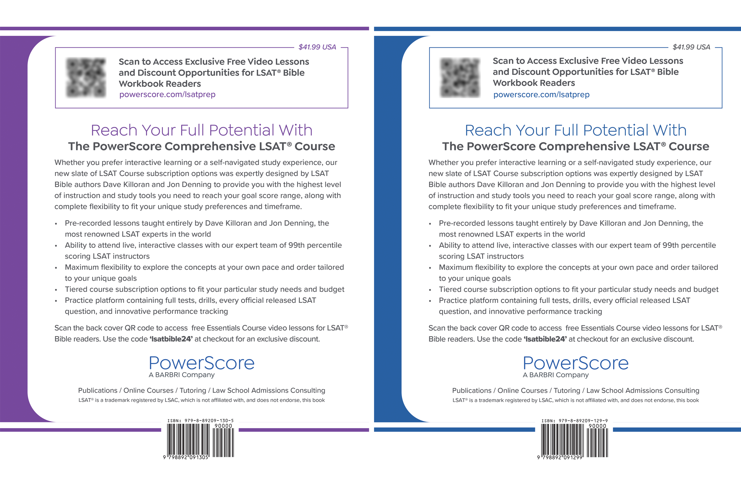 The PowerScore 2024-2025 LSAT Bible Workbook Pack